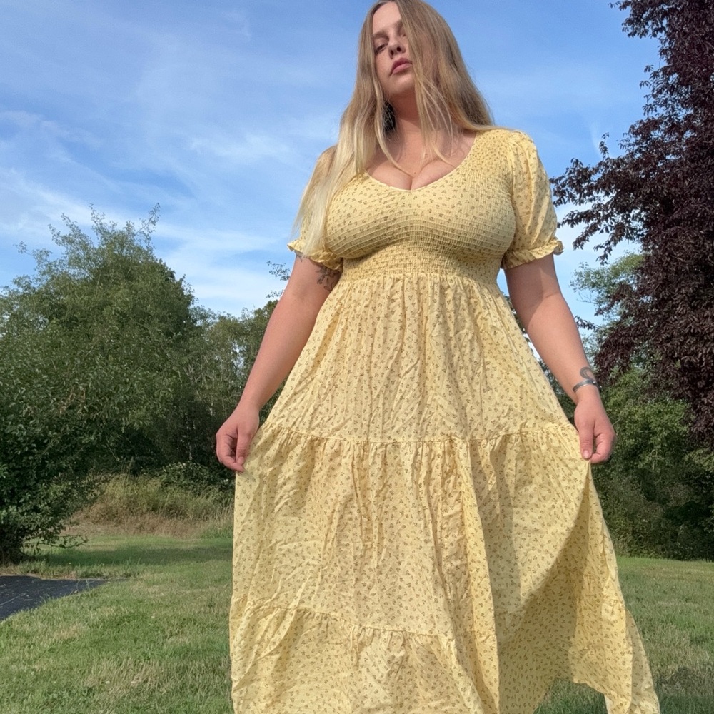 Christy Dawn Yellow Patterned Maxi Dress